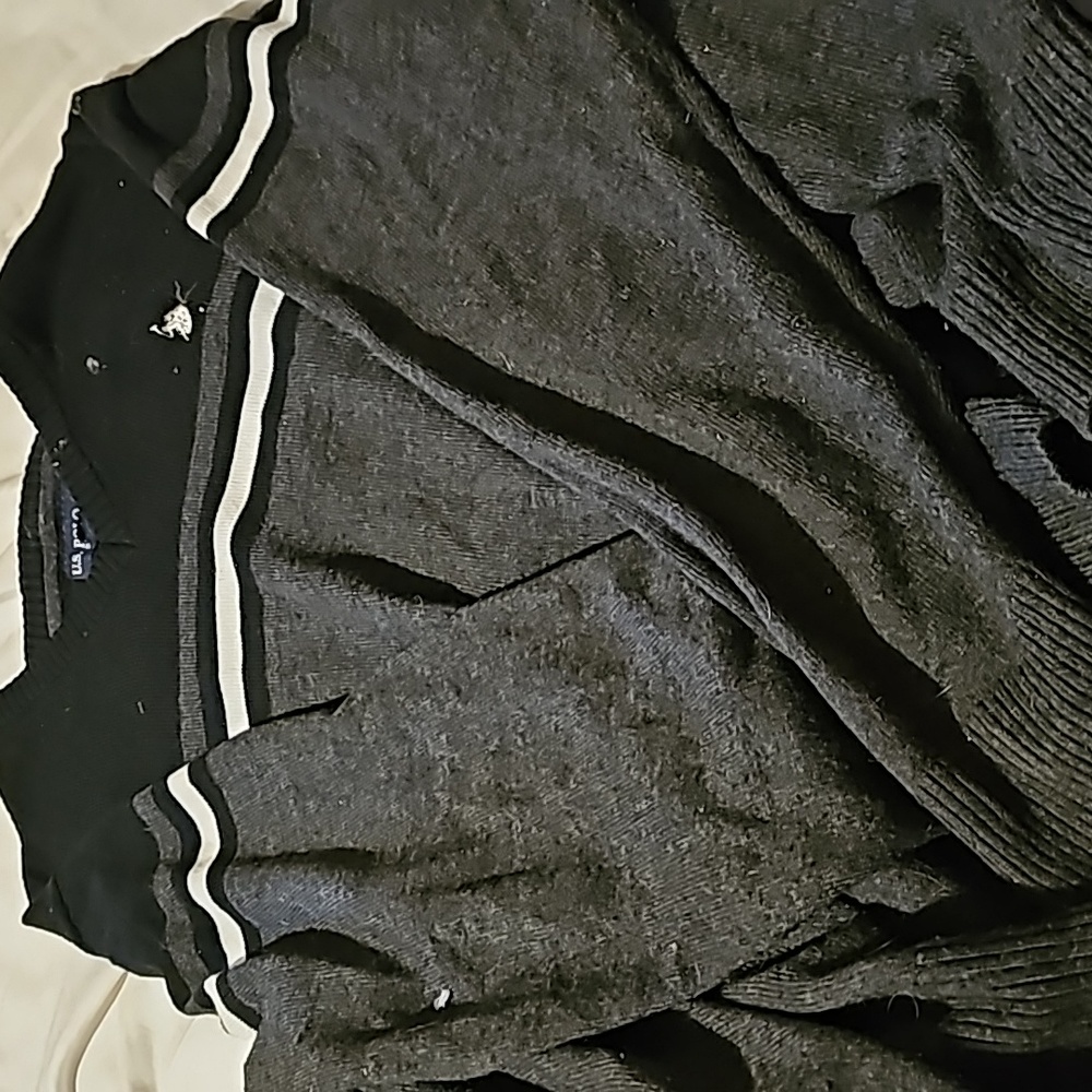 V neck. Mens sweater